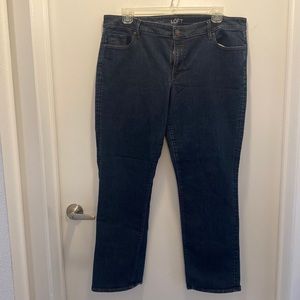 Loft Curvy Straight Jeans. Dark Blue.Size 34/18.